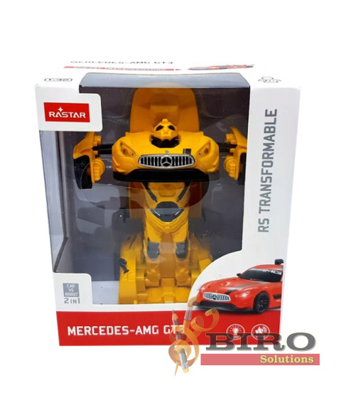 Mașină RASTAR Die cast 1:32 Mercedes-Benz GT3 Transformable car, galbenă, 61363
